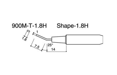 900M-T-1.8H Solder Iron Tip