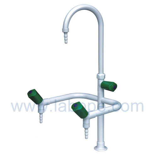 SHA1-Three Way/Triple outlet Lab Tap/Faucet,brass,360°swing,White/lever handle optional